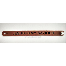 Браслет "Jesus is my Saviour" (BK 4) средний коричневый