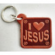 Брелок шкіряний "I love Jesus" (BR 15) квадратний, теракотовий