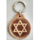 Брелок кожаный "Звезда Давида" (BR 205) светлый круглый