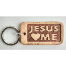 Брелок кожаный "Jesus Loves Me" (BR 24) малый