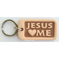 Брелок кожаный "Jesus Loves Me" (BR 24) малый